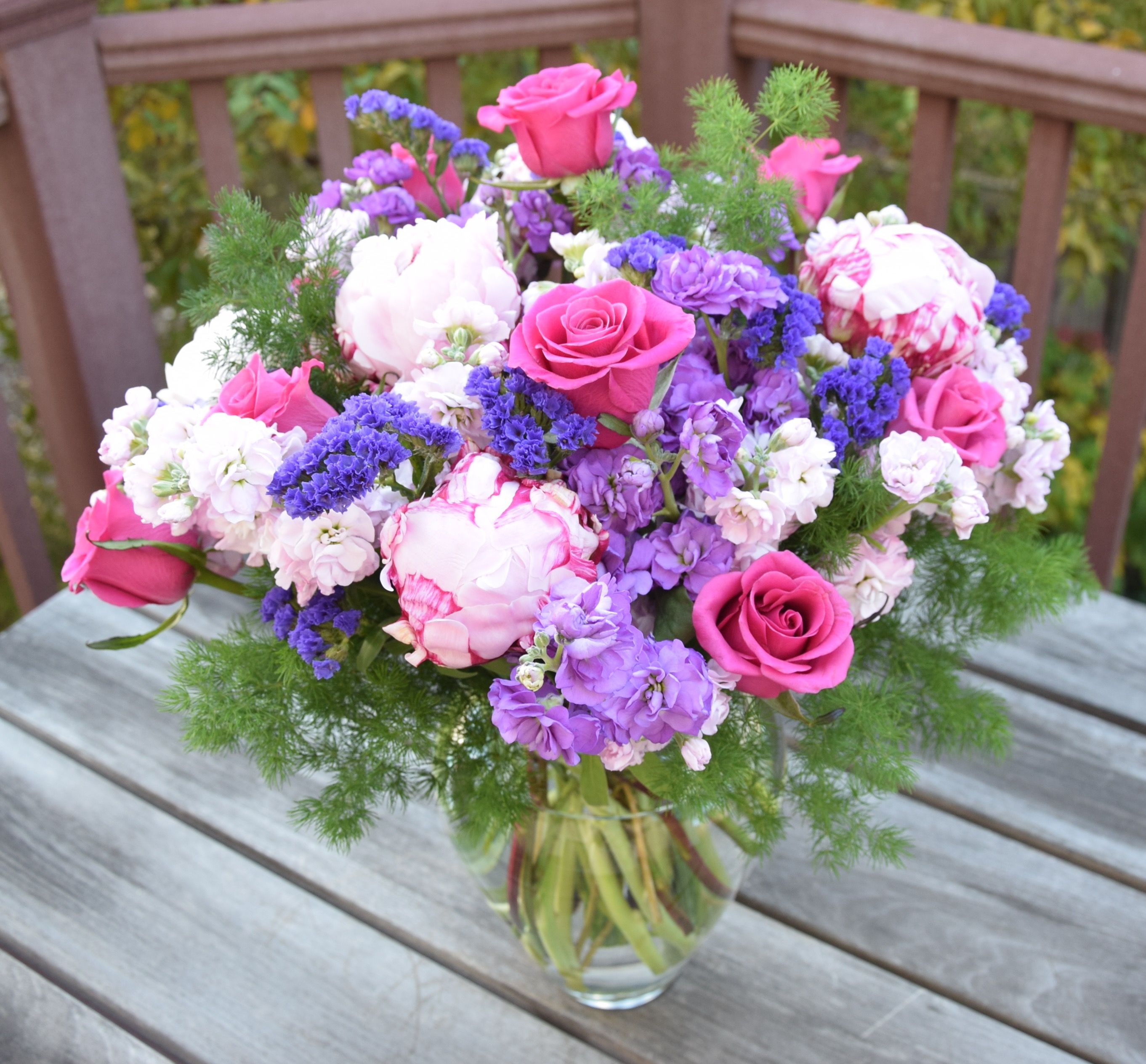 Fresh flower bouquet arranged in soft romantic tones