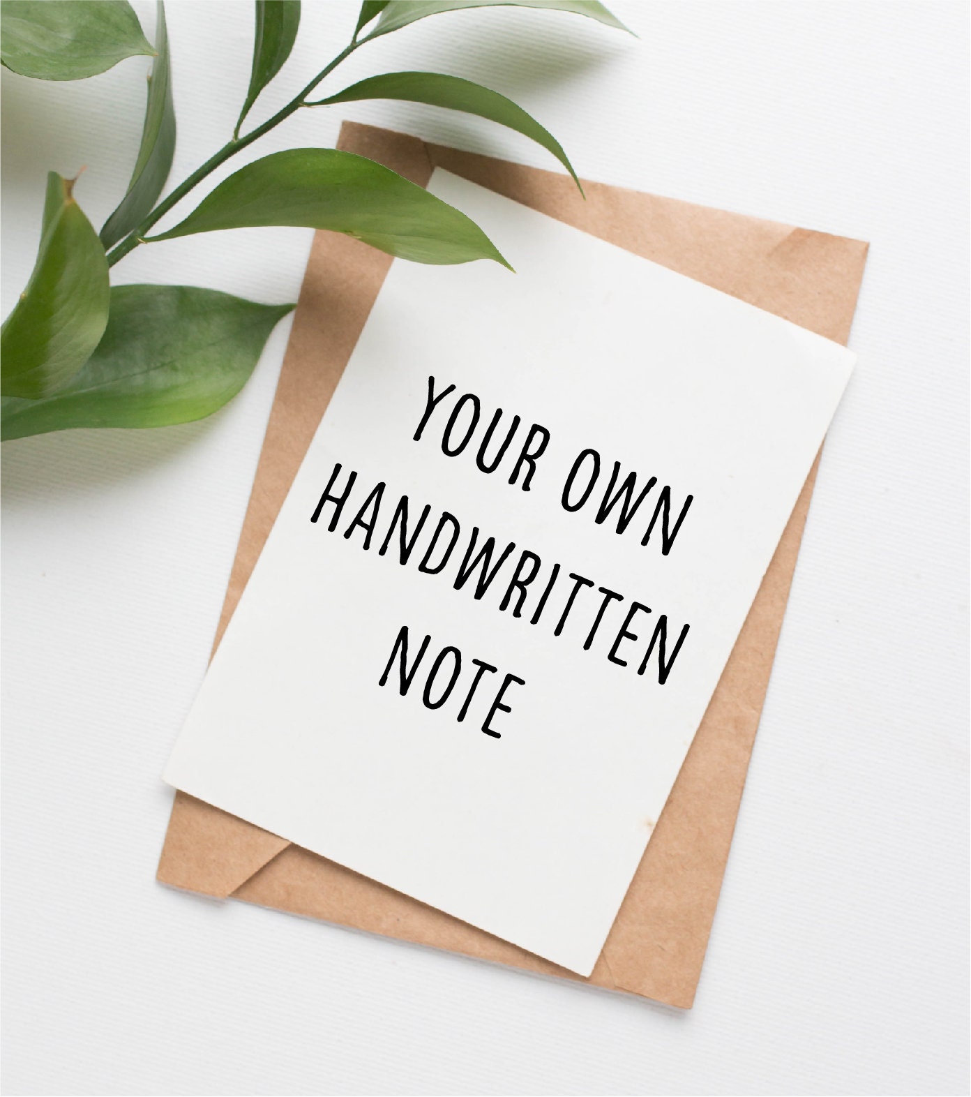 A handwritten note tucked into an envelope
